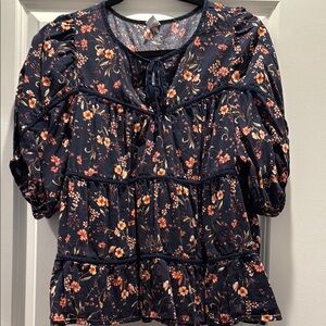 Floral Navy Blouse